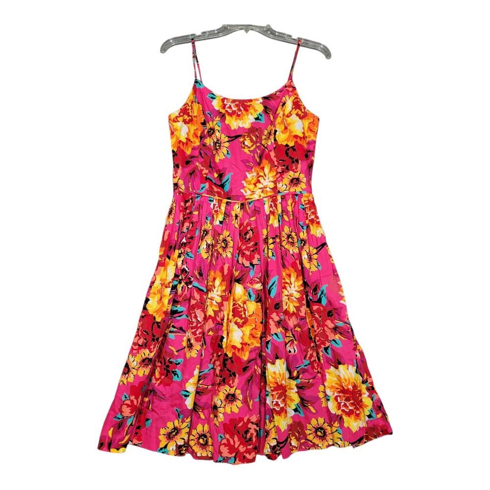 Isaac Mizrahi For Target‎ Floral Pleated Knee Length Summer Dress Women's Size 8